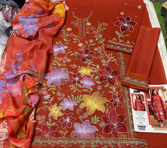 Premium Lawn - 3 Piece Unstitched Emb. Suit - D3