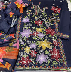 Premium Lawn - 3 Piece Unstitched Emb. Suit - D4