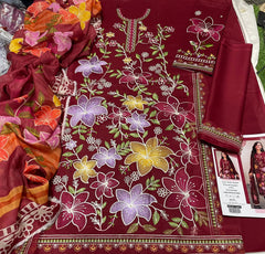 Premium Lawn - 3 Piece Unstitched Emb. Suit - D7