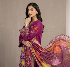 Premium Lawn - 3 Piece Unstitched Emb. Suit - D10