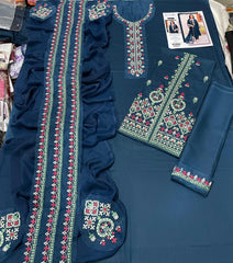 Premium Lawn - 3 Piece Unstitched Emb. Suit