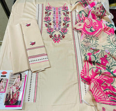 Premium Lawn - 3 Piece Unstitched Emb. Suit