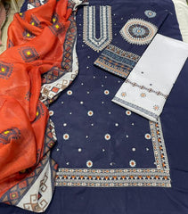 Premium Lawn - 3 Piece Unstitched Emb. Suit