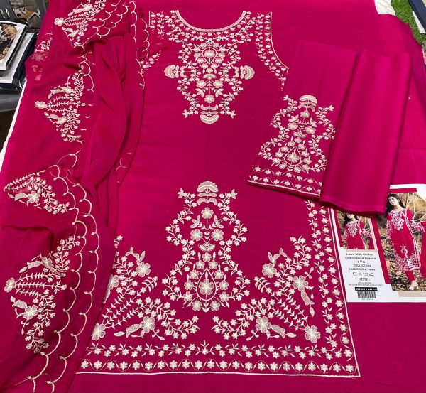 Premium Lawn - 3 Piece Unstitched Emb. Suit