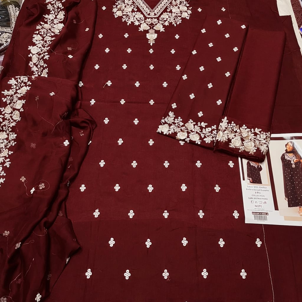 Premium Lawn - 3 Piece Unstitched Emb. Suit