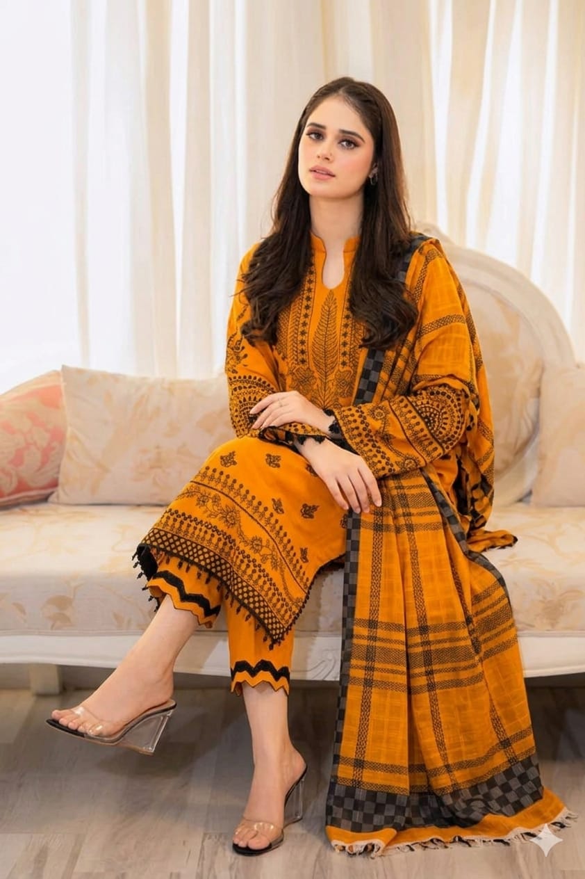Premium Lawn - 3 Piece Unstitched Emb. Suit