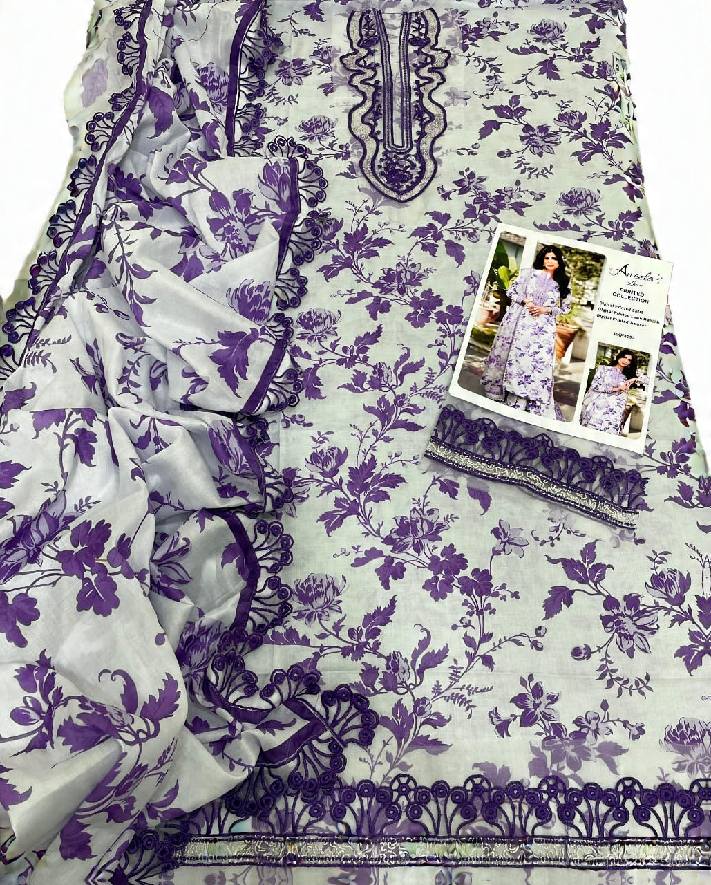 Premium Lawn - 3 Piece Unstitched Emb. Suit