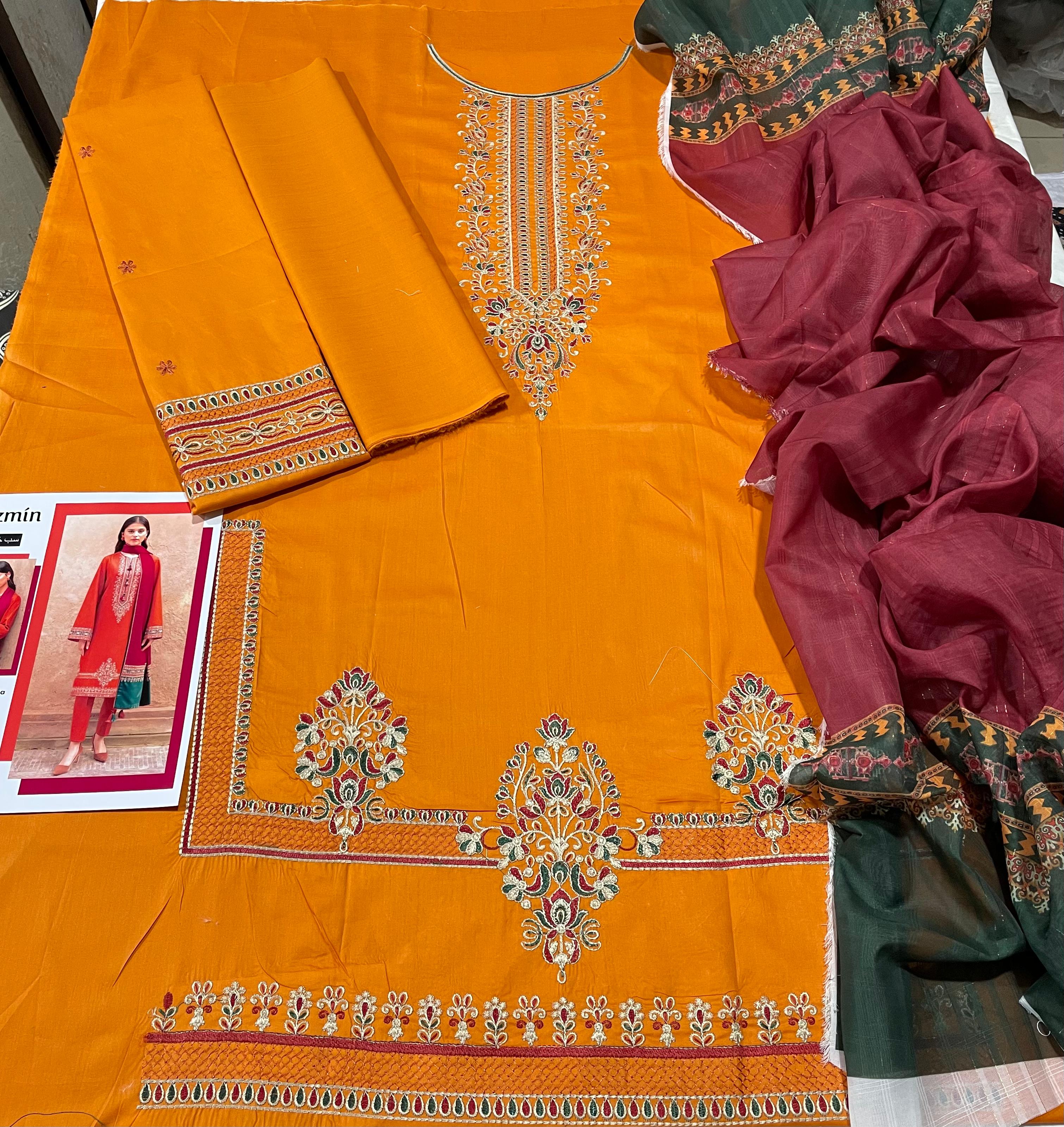 Premium Lawn - 3 Piece Unstitched Emb. Suit