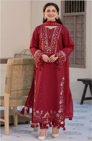 D-1820 Fine Quality Lawn 3 Pc Unstitched