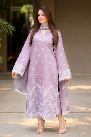 D-1840 Fine Quality Lawn 3 Pc Unstitched