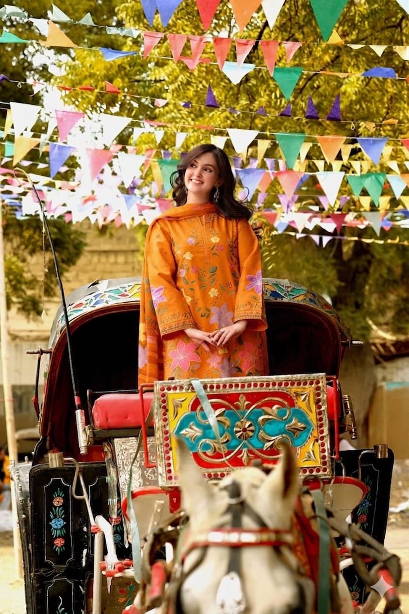 D-1848 Fine Quality Lawn 3 Pc Unstitched - Image 10