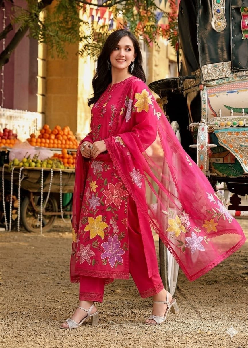 D-1848 Fine Quality Lawn 3 Pc Unstitched - Image 20