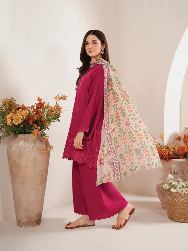 D-1842 Fine Quality Chickenkari Lawn 3 Pc Unstitched - Image 2