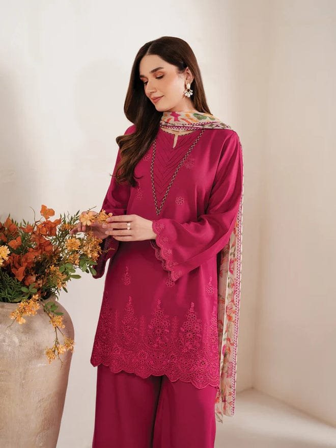 D-1842 Fine Quality Chickenkari Lawn 3 Pc Unstitched - Image 3