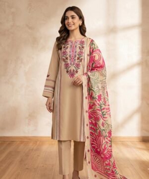 D-1836 Fine Quality Lawn 3 Pc Unstitched