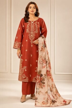 D-1844 Fine Quality Lawn 3 Pc Unstitched