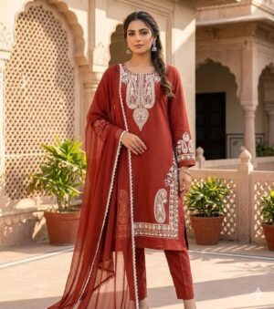 D-1841 Fine Quality Lawn 3 Pc Unstitched