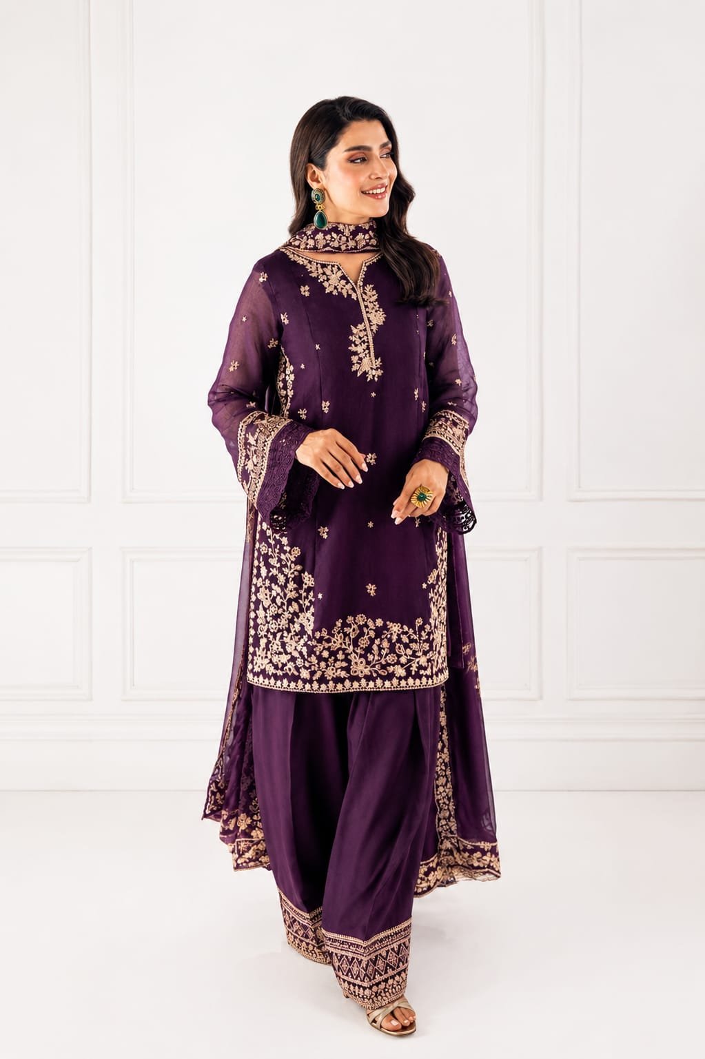 D-6062 Fine Quality Lawn 3 Pc Unstitched - Image 3