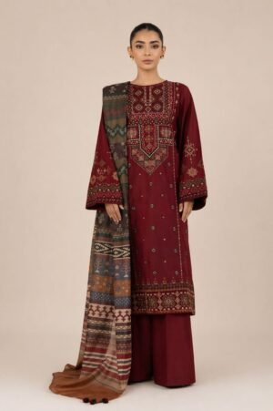 D-1834 Fine Quality Lawn 3 Pc Unstitched