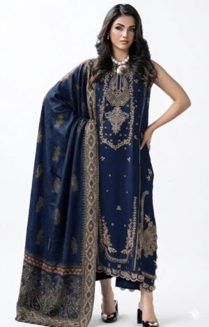 D-1838 Fine Quality Lawn 3 Pc Unstitched