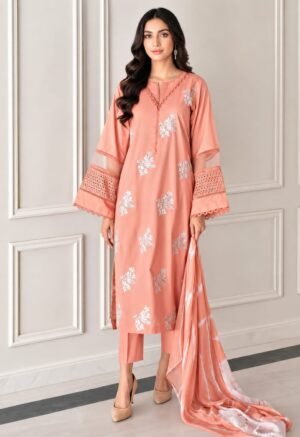 D-1827 Fine Quality Lawn 3 Pc Unstitched