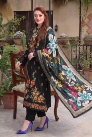 D-1822 Fine Quality Lawn 3 Pc Unstitched