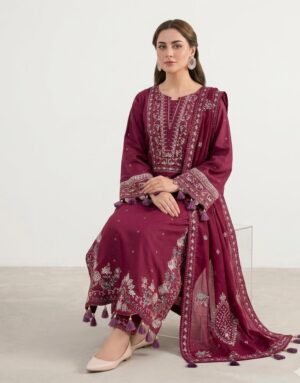D-1820 Fine Quality Lawn 3 Pc Unstitched