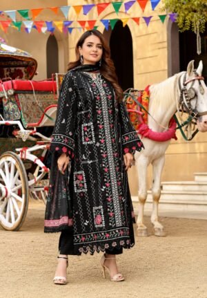 D-1846 Fine Quality Lawn 3 Pc Unstitched