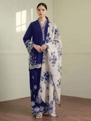 D-1819 Fine Quality Lawn 3 Pc Unstitched